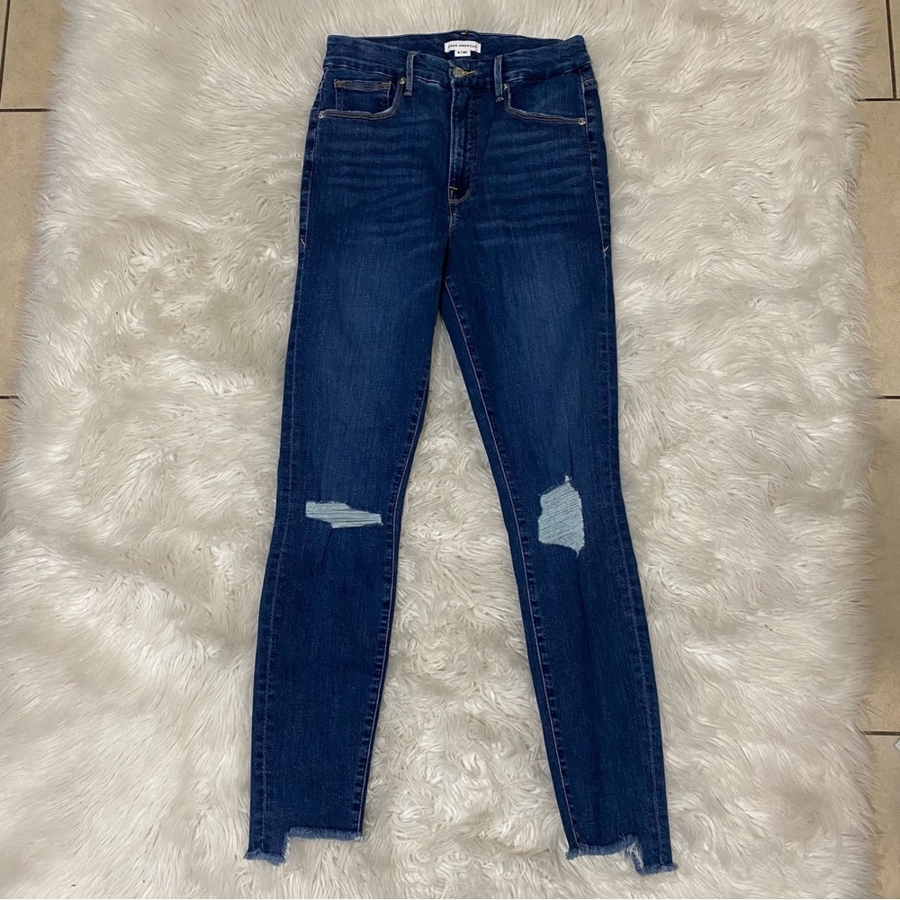 Good American | good waist uneven hem jeans